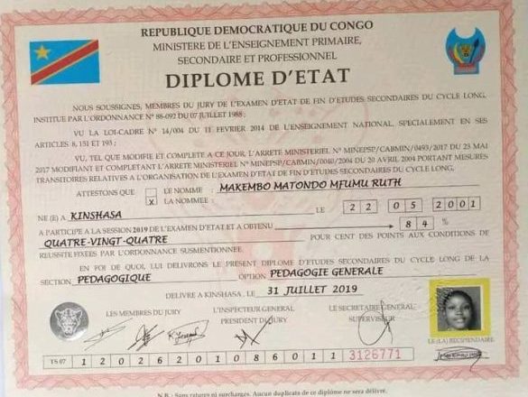 RDC : les diplômes d’Etat de l’edition 2021 sont désormais disponibles