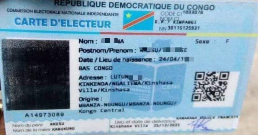 RDC : la procédure de remplacement des cartes d’électeurs dans certaines provinces de l’AO3 annoncée par la CENI