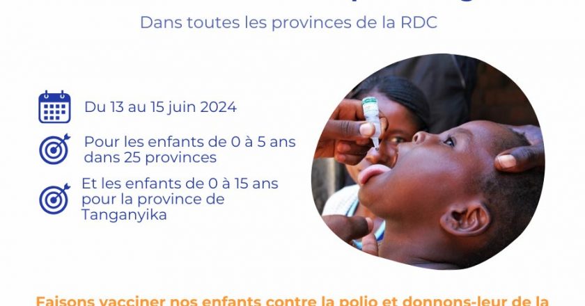 RDC : une campagne intégrée pour vacciner les enfants contre la polio annoncée pour le 13 au 15 juin prochain
